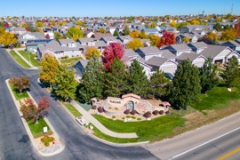 Overhead view of entrance to Tuscany Subdivision